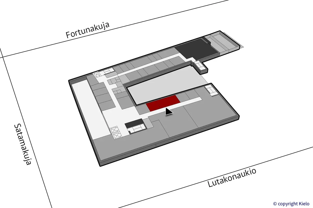Jyväskylän Lutakonaukio 1, 2. kerroksen 50,5 m2 toimitilan sijaintikuva.
