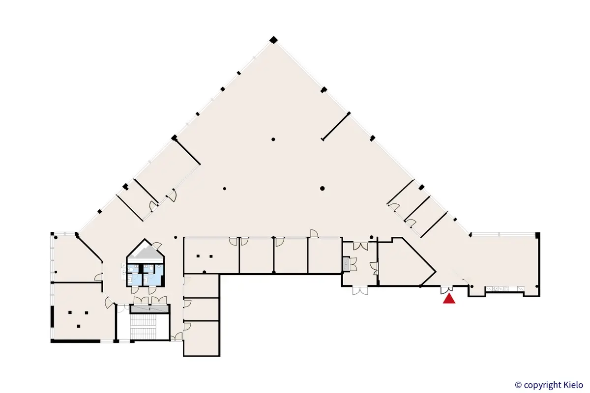 Mattilanniemi 8, Jyväskylä, 3. kerroksen 945 m2 toimitilan pohjakuva.