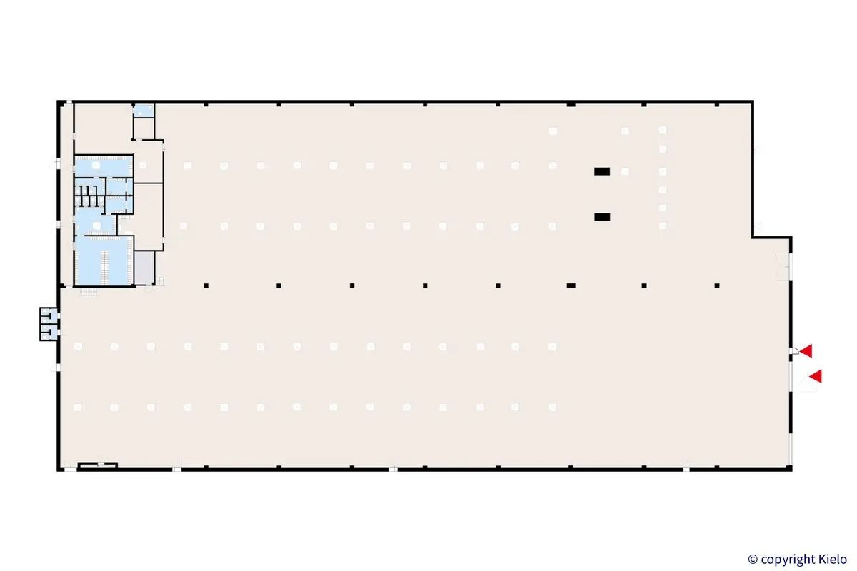 Nuottasaarentie 5, Oulu, katutason 4857,5 m2 toimitilan pohjakuva.