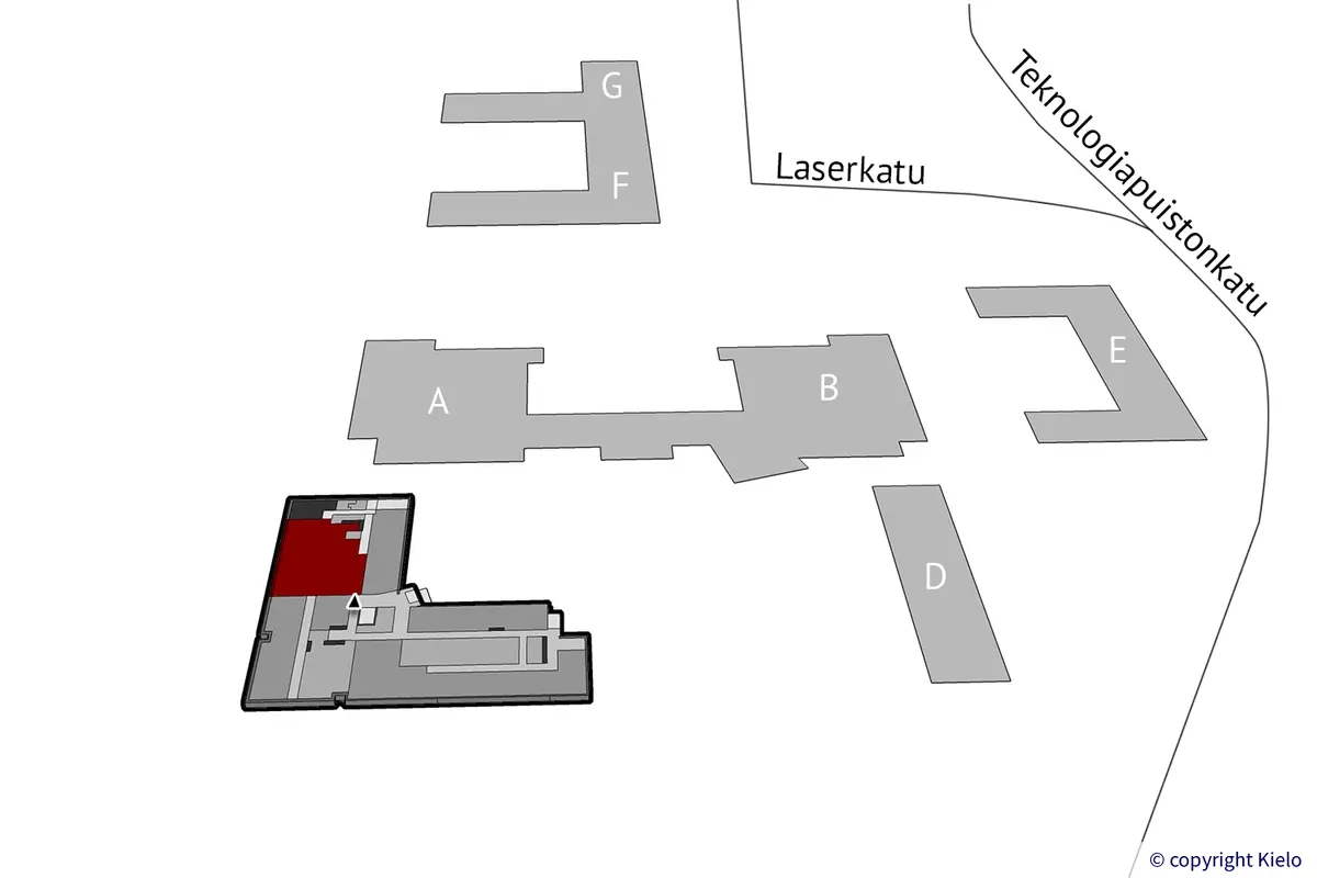 Lappeerannan Laserkatu 6, 1. kerroksen 299 m2 toimitilan sijaintikuva.